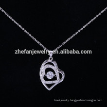 Wholesale Alibaba ZheFan New Models 925 Sterling Silver Dancing Pendant Necklace